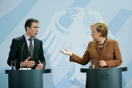 NATO sec general and Merkel